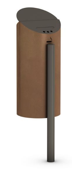 Pole Braket Neo - Cendrier corbeille 35L - The Italian Lab - Acier galvanisé_0