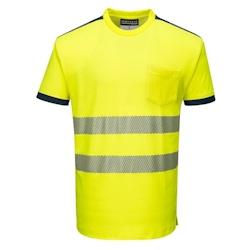 Portwest - Tee-shirt manches courtes PW3 HV Jaune / Bleu Marine Taille XL - XL 5036108309498_0