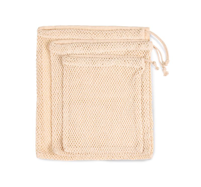 Sac en filet à cordelette - 100% coton - Face avant en filet - Réf: KI0734 - Marque Kimood_0