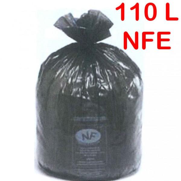 Sac poubelle NF Environnement 110L Noir - Très résistant en matière recyclée extrudée_0