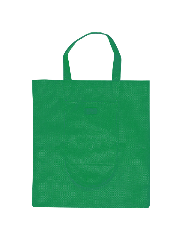 Sac shopping pliable - Non-woven 70 g/m² - Taille pliée 185×87 mm - Couleur vert_0