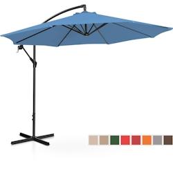 Uniprodo - Uniprodo UNI_UMBRELLA_R300BL_N Parasol Déporté Bleu Rond Ø 300 cm Inclinable Parasol Excentré Parasol De Jardin - 4062859088260_0