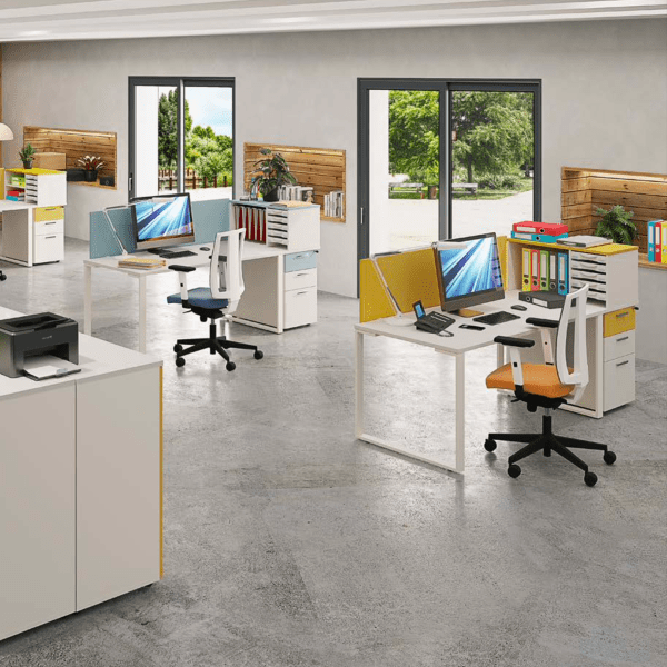Bureau open space aux lignes épurées - Urban - Burocéan - Piétement cadre original et finition personnalisable_0