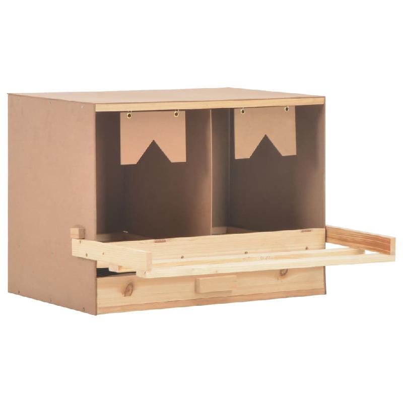 Vidaxl pondoir 2 compartiments 63x40x45 cm bois de pin massif 170652_0