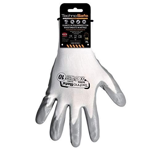 TECHNOSAFE GNG1301WG09 C SPALMATI GANTS EN NITRILE SERRAGE, BLANC/GRIS_0