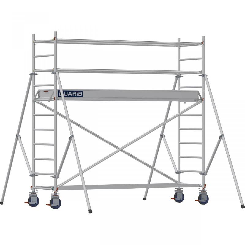 Échafaudage roulant aluminium DOCKER 85 version lisses - Hauteur de travail : 3,90 m - DUARIB - 7130020_0