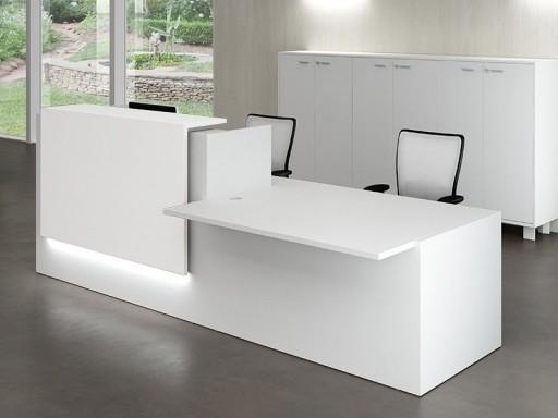 Banque d'accueil Z2 blanche avec accès handicapés - Officity - 206, Blanc mat, Droite, Blanc_1