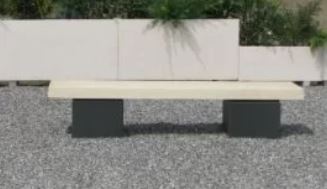 Banquette sans dossier basse et massive en béton armé - Merisier - Livrée en kit avec colle et notice de montage - Autostable_0