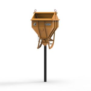 Benne à béton couchée 3500 L - Réf. TIC PF 3500 L - Grande capacité avec tuyau Ø200 mm et levier de commande_0