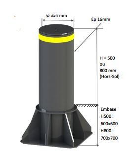 Borne de défense TITAN 700 FIXE - Citinnov - Sécurité maximale, résistance certifiée K8/K12_1