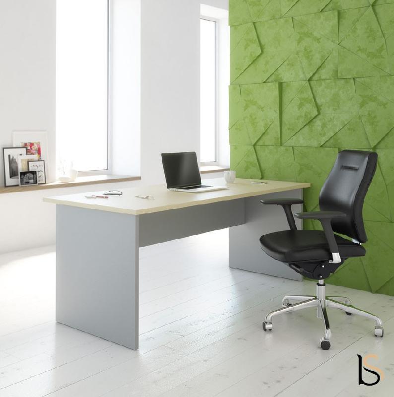 Bureau individuel Tono, pieds bois - Mobel Linea - 120_1