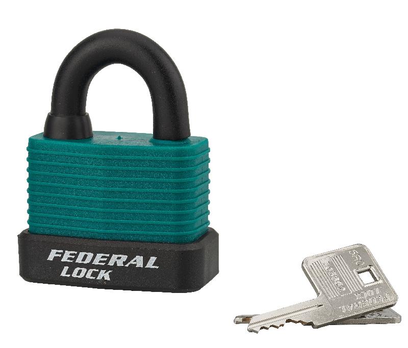 Cadenas à clé Bumper 54 mm vert - Corps en acier zingué - Marque Thirard - Double verrouillage inox_0