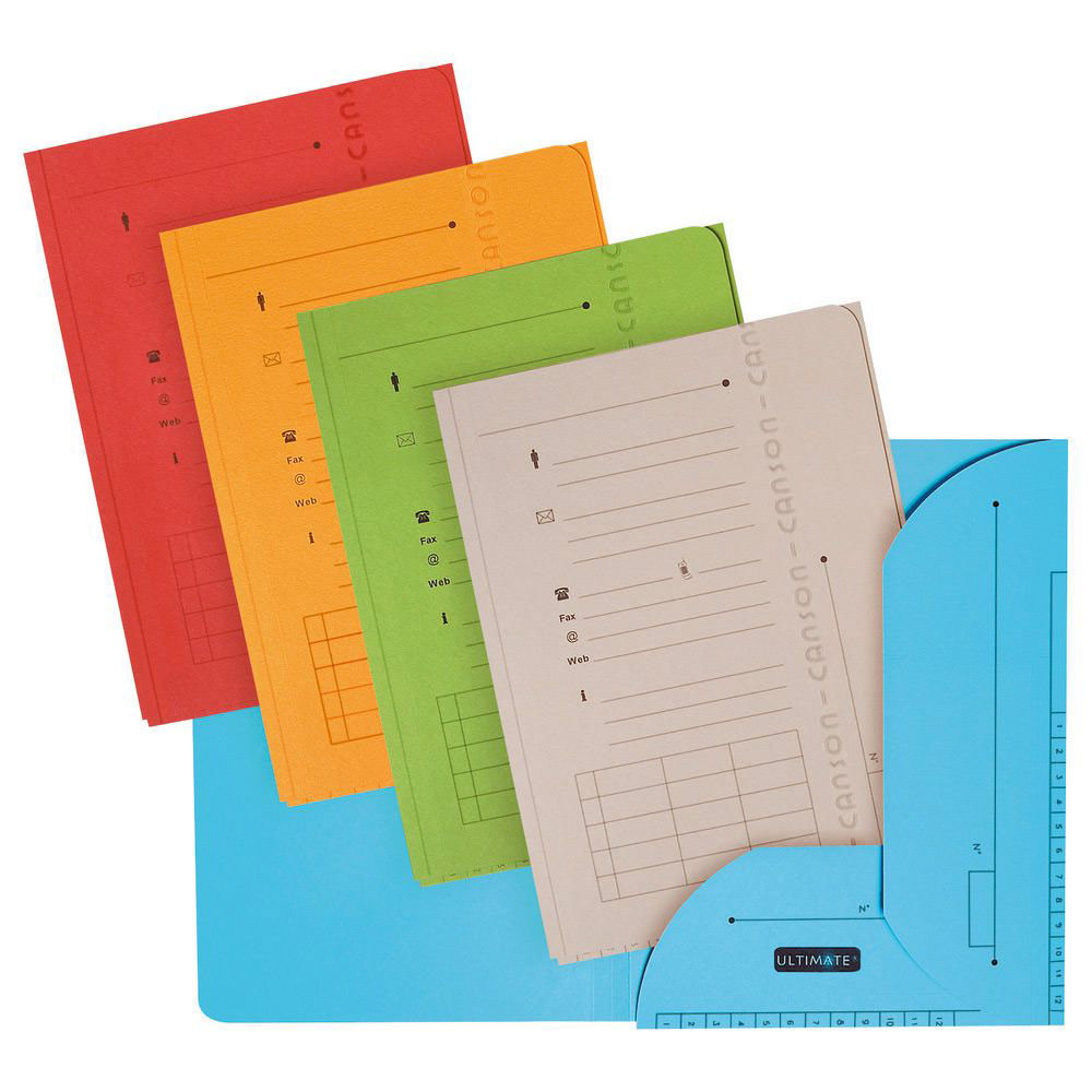 CHEMISE 2 RABATS HV ULTIMATE POUR DOSSIERS SUSPENDUS - COLORIS ASSORTIS TONIQUES - 23.5 X 31,5 CM - PAQUET DE 25