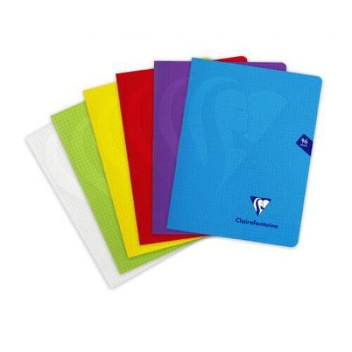Clairefontaine Lot de 10 Cahier Mimesys 17x22, 96p./48 feuilles 90 g/m² piquées, coloris assortis (6), quadrillé 5x5 - 3329683037422_0
