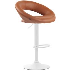 CLP Tabouret de bar Olinda en similicuir Marron clair/Blanc - marron polyester 315776_0