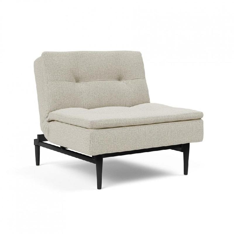 Fauteuil design Dublexo Styletto convertible - lit 90x115 cm - pieds chêne noir - tissu Mixed Dance Natural_0