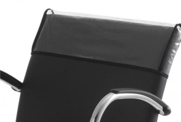 Housse de protection en crystal transparent pour dossier de bacs à shampooing - Standard avec biais noir_0