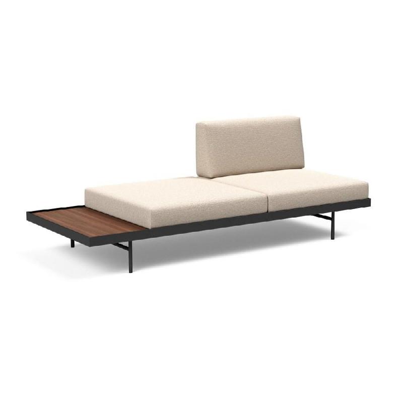 INNOVATION LIVING - Canapé design Puri convertible lit 195x80 cm en tissu Argus Natural avec table en noyer_0