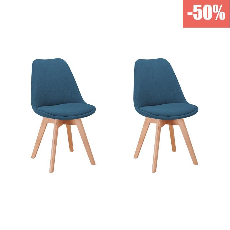 Lot de 2 chaises en tissu pied bois MIRINO_0