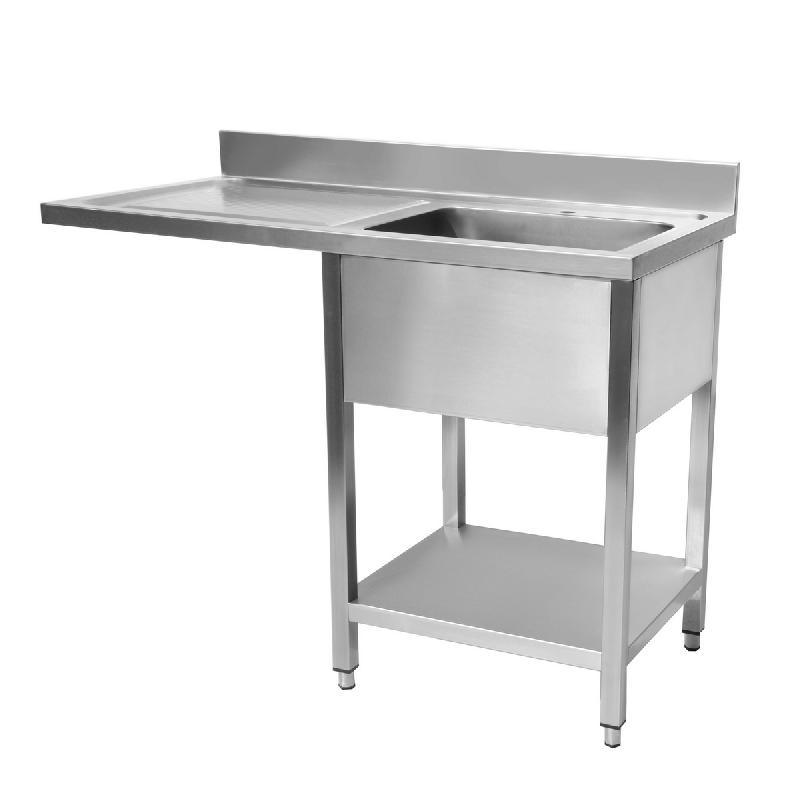 Plonge inox avec dosseret et passage lave vaisselle à gauche 1200x600 mm - STSD-126L-CT_0