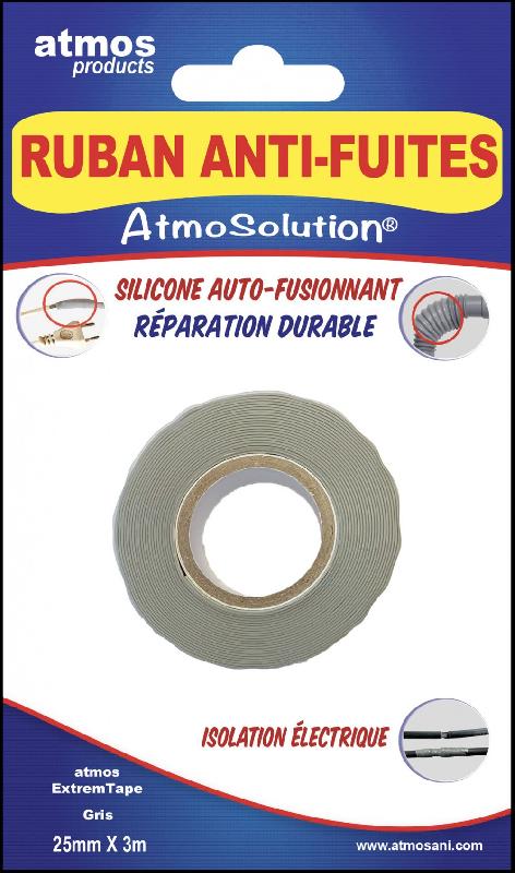 Ruban de réparation gris ATMOS - anti-fuites, multiusage, auto-adhésif, compatible piscine et espaces humides_0