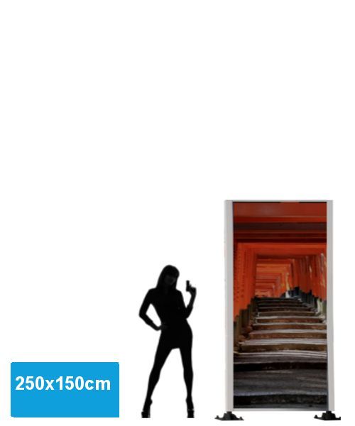 Totem signalétique double face Sherman - plat, extérieur, aluminium, 250x150cm_0