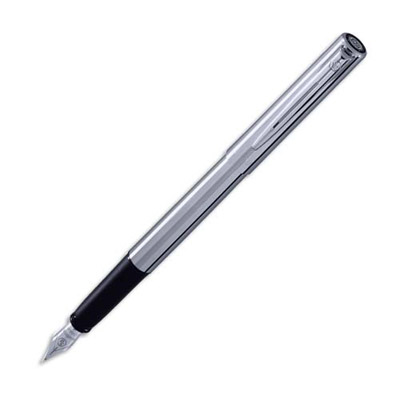 STYLO A PLUME WATERMAN GRADUATE - PLUME FINE - CORPS EN ACIER CHROME BRILLANT