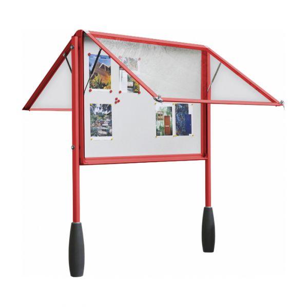 Vitrine d'affichage extérieur double face Rouge - Format 18 x A4 - Marque Rolléco_0