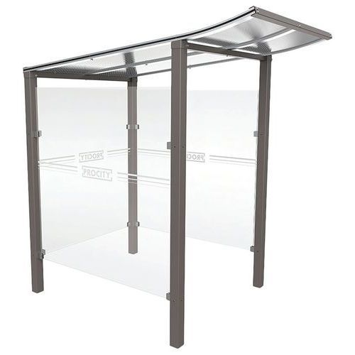 ABRI CAISSE MODULO 1.30 M BARDAGES LATÉRAUX GRIS PROCITY - PROCITY