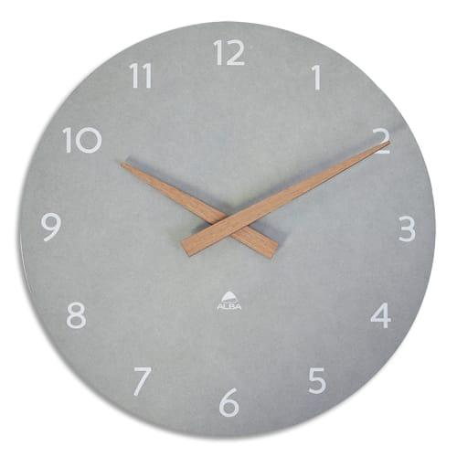 Alba - Horloge murale grise nature et tendance - Diamètre 30 cm - Fonctionne avec piles LR06_0