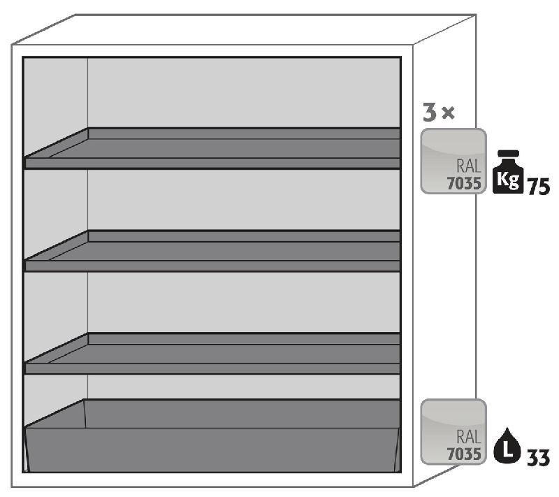ARMOIRE SÉCURITÉ S-CLASSIC-90 S90.129.120 GRIS CLAIR - MANUTAN COLLECTIVITÉS