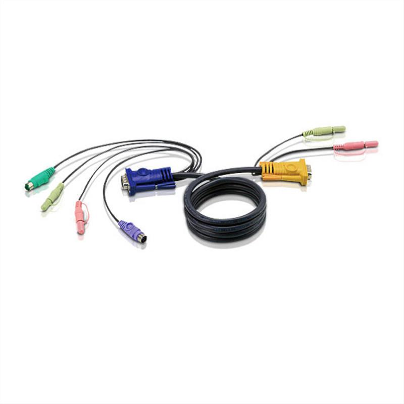 ATEN 2L-5305P Câble KVM VGA, PS/2 et Audio, noir, 5 m_0