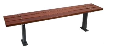 Banc public MOLENE en acier et bois de Guinée - Réf. 1262 - Pieds peints Oxiron_0