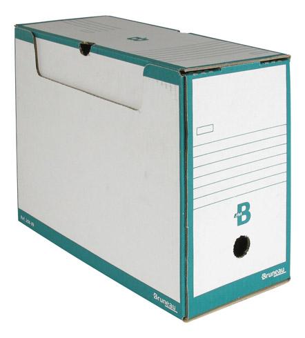 LOT DE 20 - BOÎTE ARCHIVES CARTON BRUNEAU - DOS 15 CM - HAUTE RÉSISTANCE - VERTE
