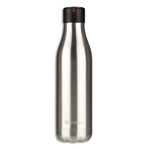 BOUTEILLE ISOTHERME LES ARTISTES PARIS - 750ML - ACIER INOX - CONSERVE FRAIS 24H - CHAUD 10H - DESIGN METAL ARGENT