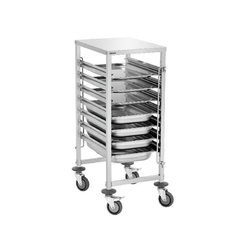 Chariot à glissières 7 niveaux GN 1/1, GN 1/2, GN 1/3, GN 2/3, tout inox, à monter_0