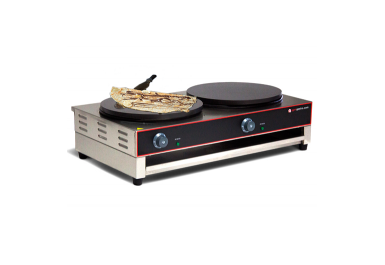 Crêpière en acier inoxydable 40 cm - 2 plaques - 6 kW - Référence K402_0