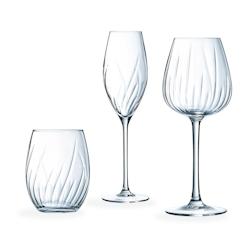 Ensemble 12 verres à pied et gobelets Swirly - Cristal d'Arques - transparent verre 0725765986474_0