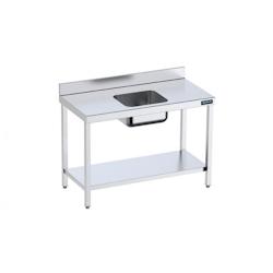 Distform Table de chef Inox avec bac Central et étagère Gamme 700 Acier inoxydable1600x700 1000x700x850mm - 641094712150_0