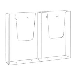 Edimeta Porte-brochures mural 2 cases 1/3 A4 Budget Portrait - transparent plastique 471300_0