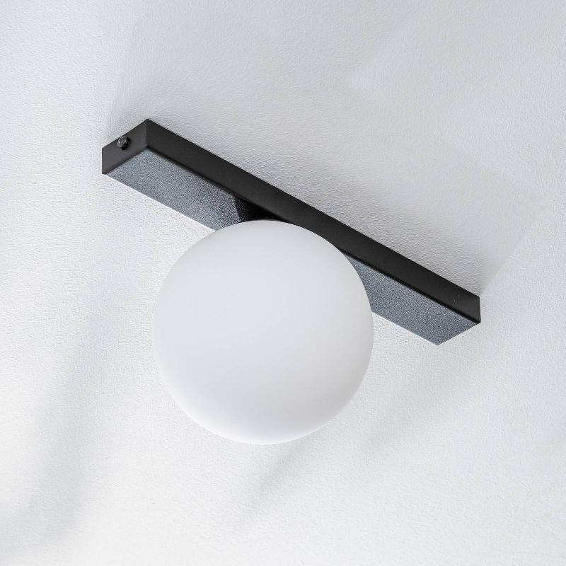 EMIBIG LIGHTING PLAFONNIER FIT, NOIR/OPALE, À 1 LAMPE