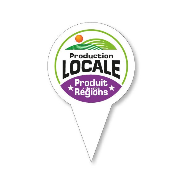 ETIQUETTES AVEC PIQUE EN FORME GM PRODUCTION LOCALE