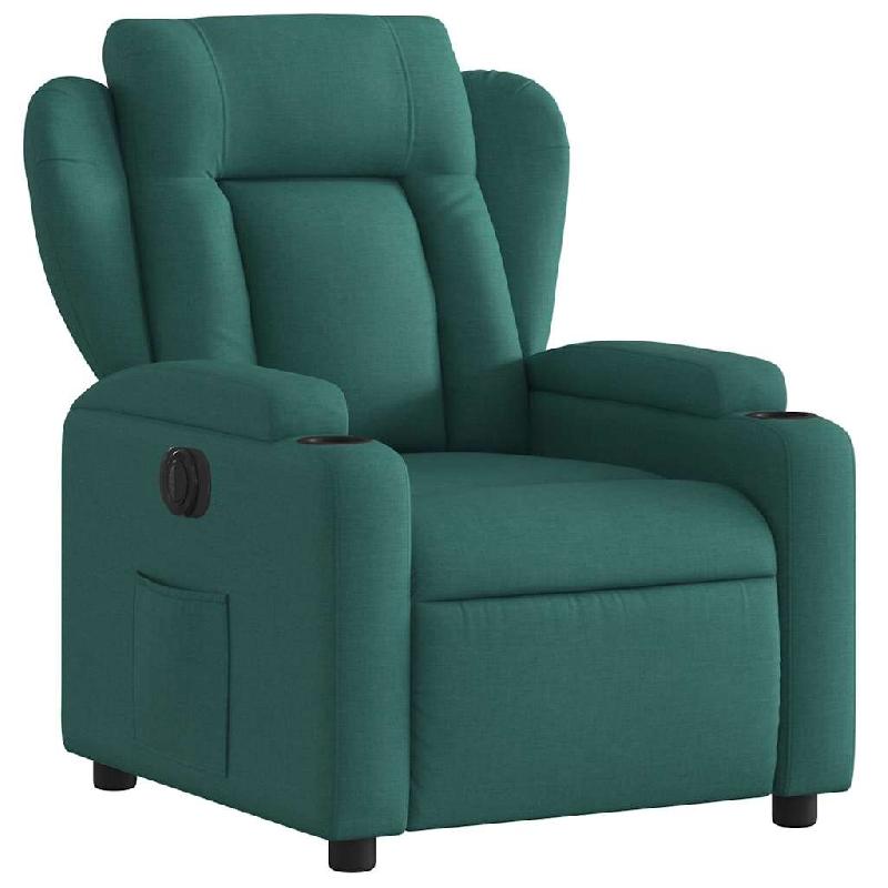 Fauteuil inclinable électrique Vert foncé Tissu Modèle Sirevanel - 8721012169524_0