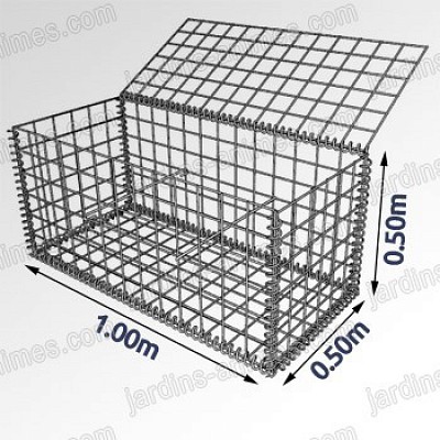 Gabion - cage métallique 100cm x 50cm x 50cm - maille 76.2mm - revêtement Zincalu®_0