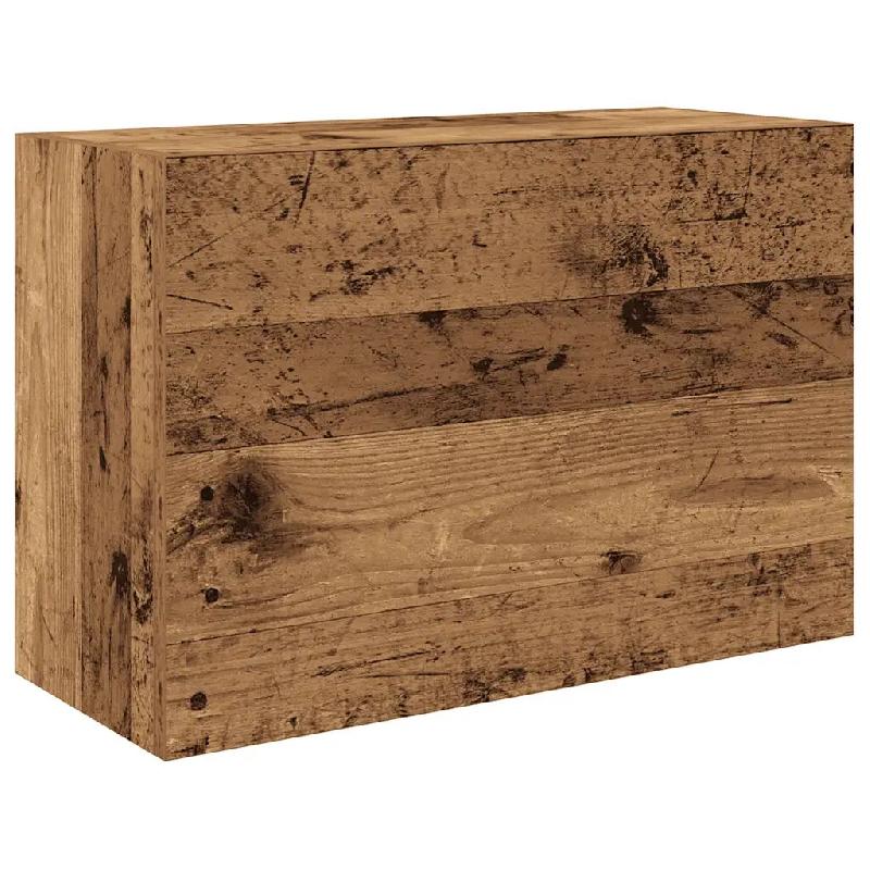 Helloshop26 - Armoire murale de salle de bain design pratique rangement 60 x 25 x 40 cm en bois d'ingénierie vieux bois 02_0051267 - Bois massif 3000_0