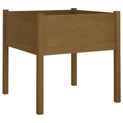 Helloshop26 - Jardinière bac lit surélevé plantes fleurs terrasse jardin d'extérieur 70 x 70 x 70 cm Pin massif marron 02_0038564 - 3000217734078_0