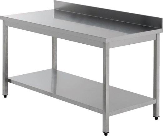 ITALCONCEPT L2G Table Inox Soudee Adossee Avec Etagere, 850 x 600 x 600mm - 3616350013545_0