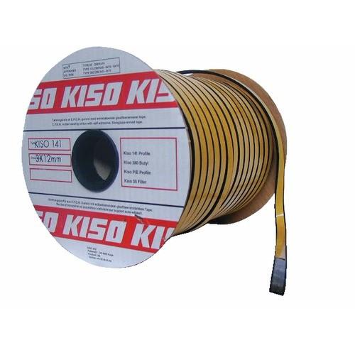 JOINT DE VITRAGE EN CAOUTCHOUC ALVÉOLAIRE NOIR - 3 X 9 MM - 150 M KISO