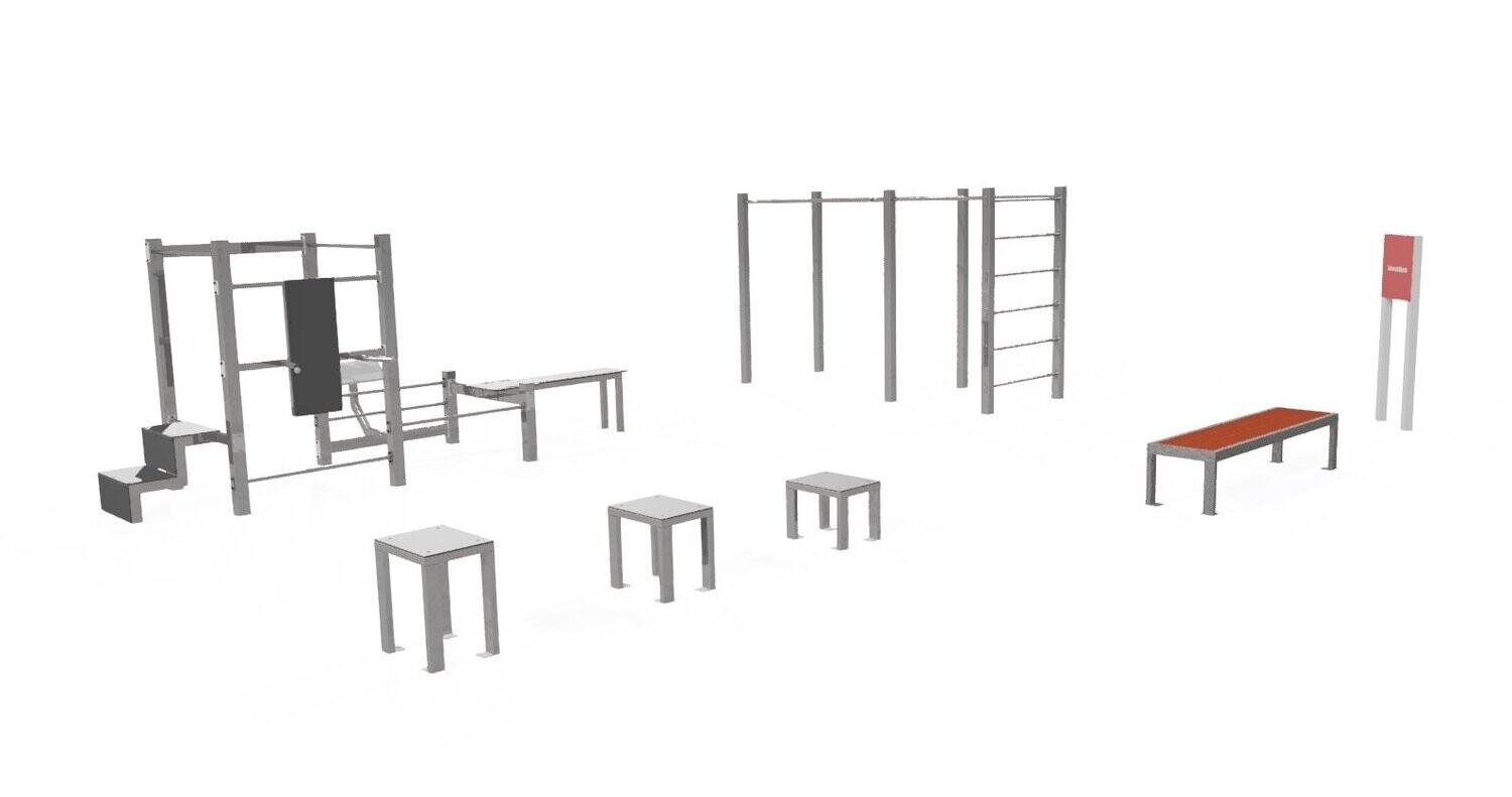 Kit complet plateau fitness / street workout en acier inoxydable - Référence BTKF2_0