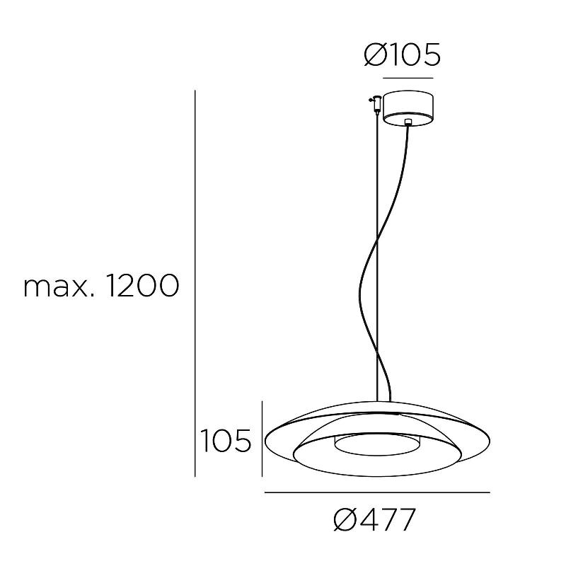 LEDS-C4 NOWAY BIG DIMMABLE, DÉCENTRÉE, DORÉ MAT